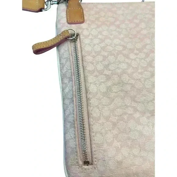 Coach Signature C Pink Crossbody Authentic Leather and Jacquard - Picture 11 of 14